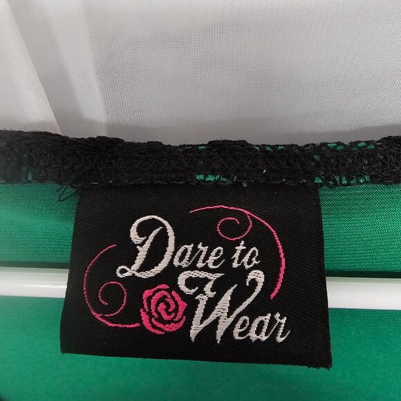 Vintage Black Green Y2k Corset Dress Lace Mini Goth Punk Whimsigoth Tunic 1X - Picture 9 of 11